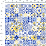 Tissu - Carreaux floraux vibrants