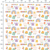 Tissu - Motifs jardin arc-en-ciel