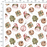 Tissu - Lutins et sapins festifs
