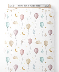Tissu - Ballons doux et nuages beiges