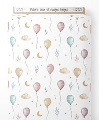 Tissu - Ballons doux et nuages beiges