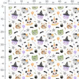 Tissu - Animaux en fête d'Halloween