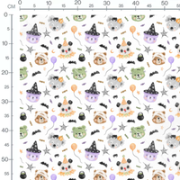 Tissu - Animaux en fête d'Halloween