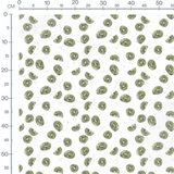 Tissu - Kiwi vert sur fond blanc