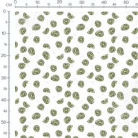 Tissu - Kiwi vert sur fond blanc