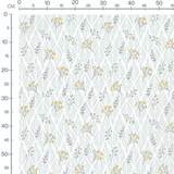 Tissu - Brindilles et feuilles grises