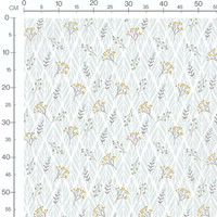 Tissu - Brindilles et feuilles grises