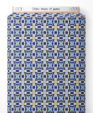 Tissu - Étoiles bleues et jaunes