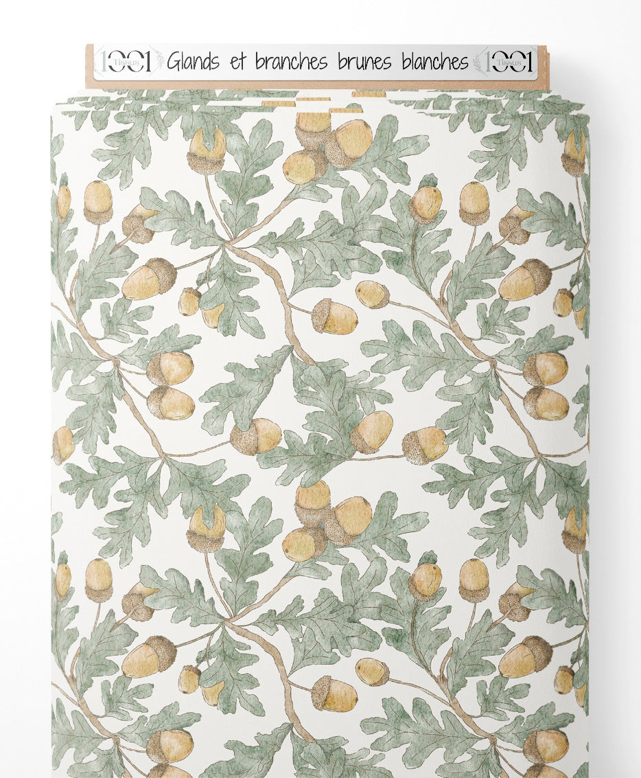 Tissu - Glands et branches brunes blanches