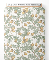 Tissu - Glands et branches brunes blanches