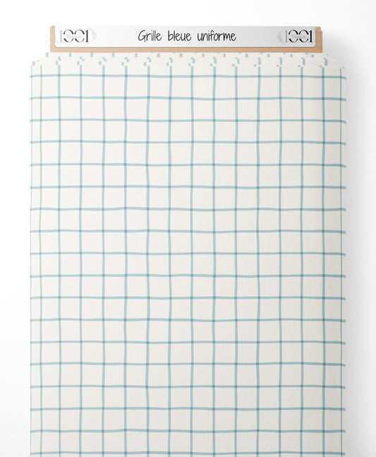 Tissu - Grille bleue uniforme