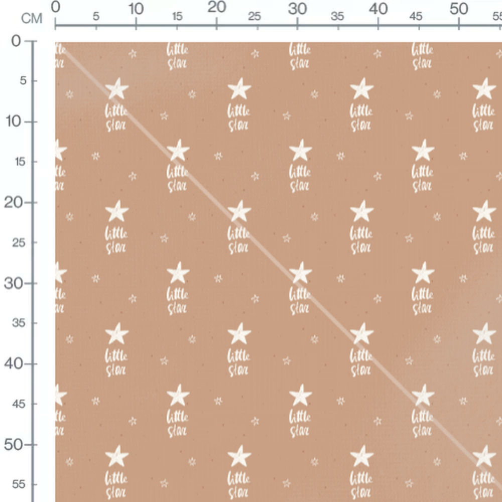 Tissu - Étoiles blanches et texte