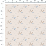 Tissu - Baleines grises et étoiles bleues
