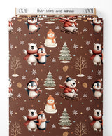 Tissu - Hiver coloré avec animaux