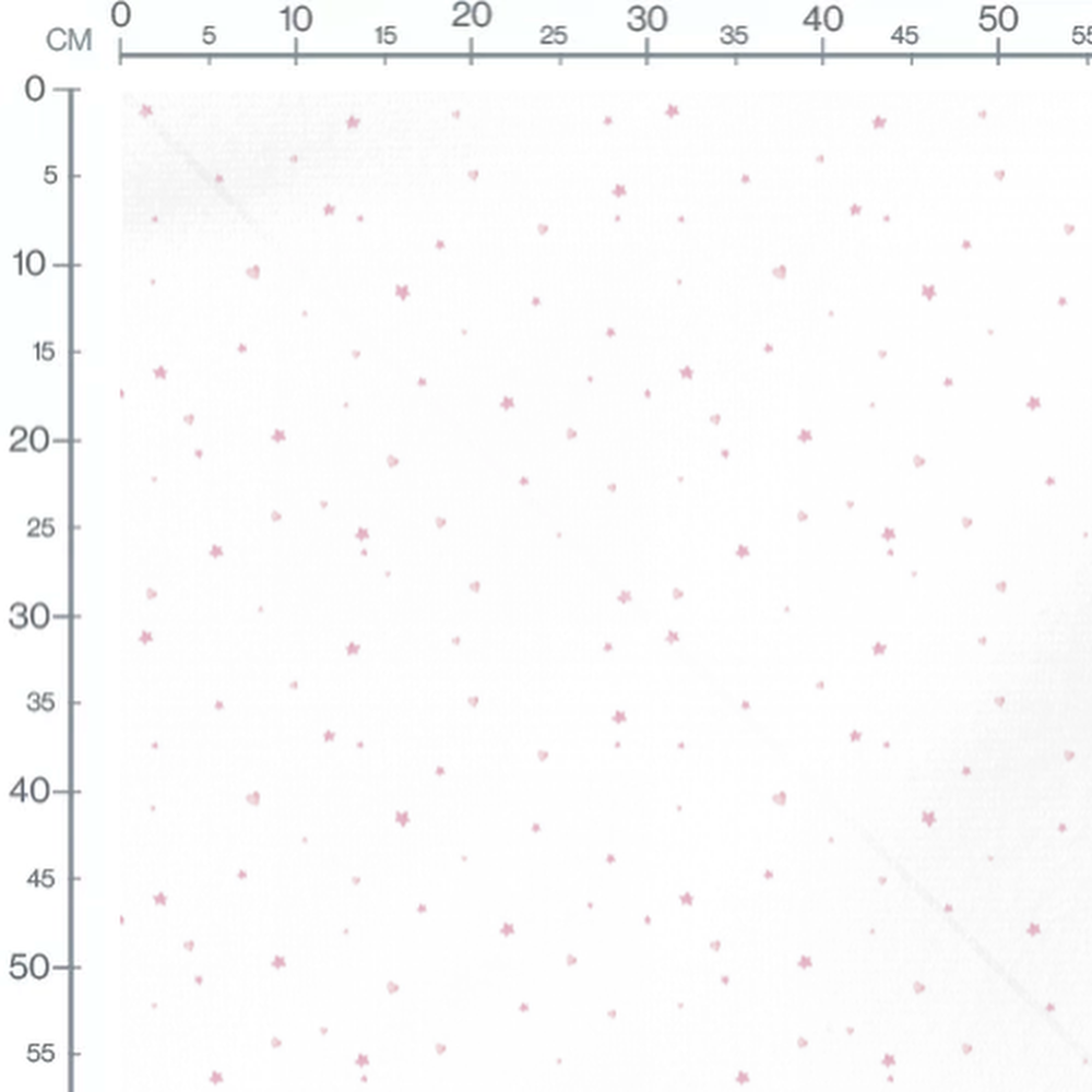 Tissu - Étoiles et cœurs roses