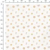 Tissu - Animaux pastel et carrés