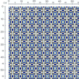 Tissu - Motifs bleus et jaunes