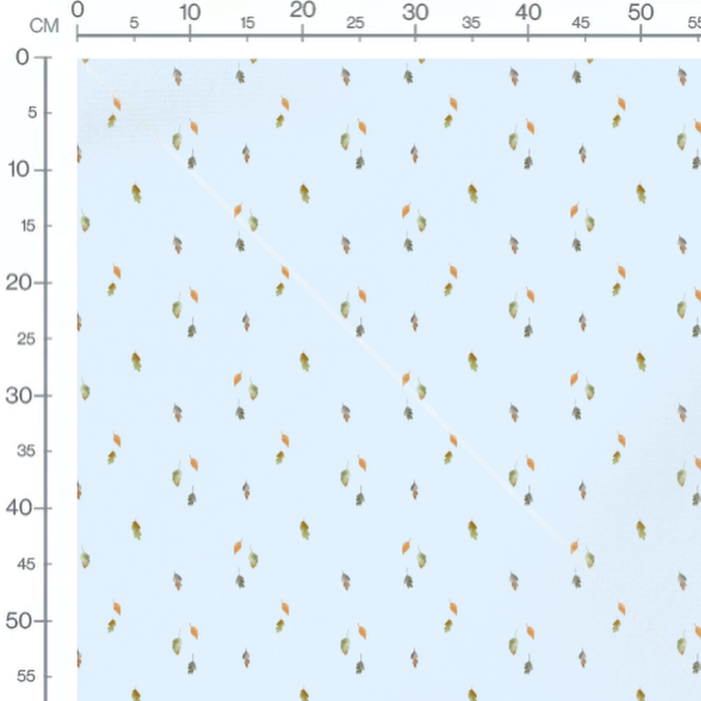Tissu - Feuilles vertes et orange