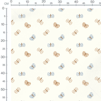 Tissu - Papillons pastel sur fond clair
