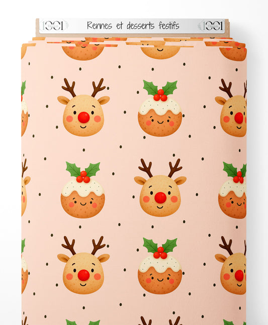 Tissu - Rennes et desserts festifs