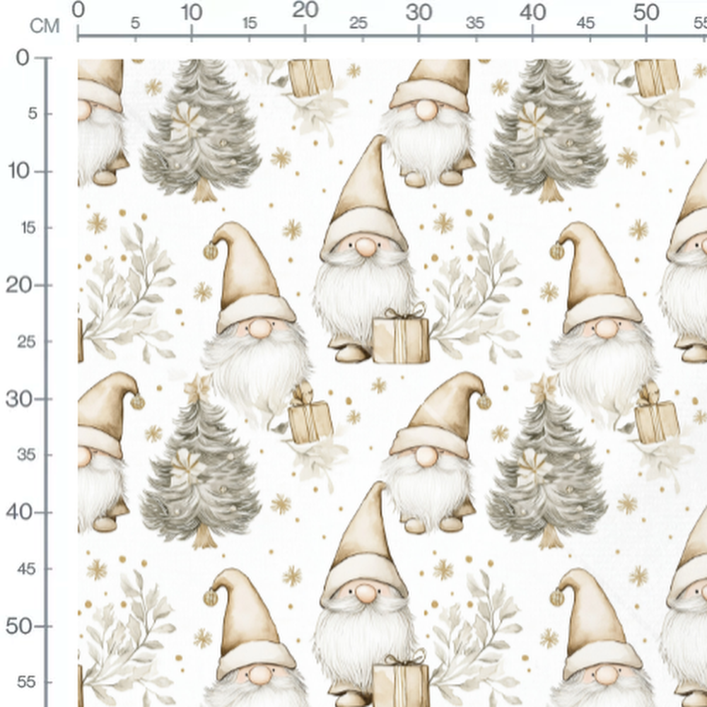 Tissu - Tissu Lutin Noel Beige