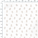 Tissu - Hippopotames mignons fond blanc