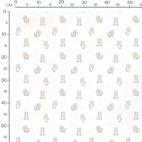 Tissu - Hippopotames mignons fond blanc