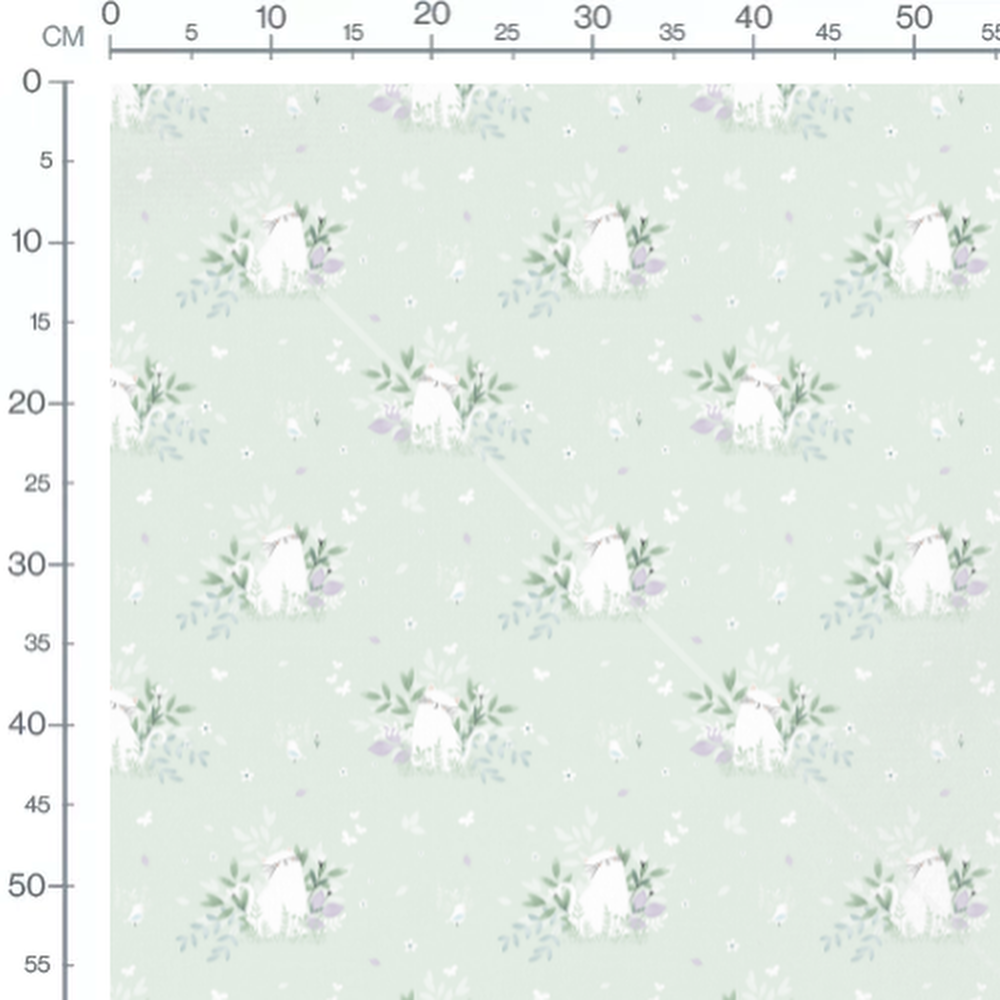 Tissu - Chats et oiseaux pastel