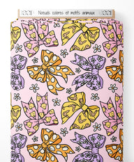 Tissu - Nœuds colorés et motifs animaux