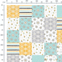 Tissu - Patchwork pastel géométrique