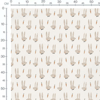 Tissu - Lapins beige avec nœud papillon
