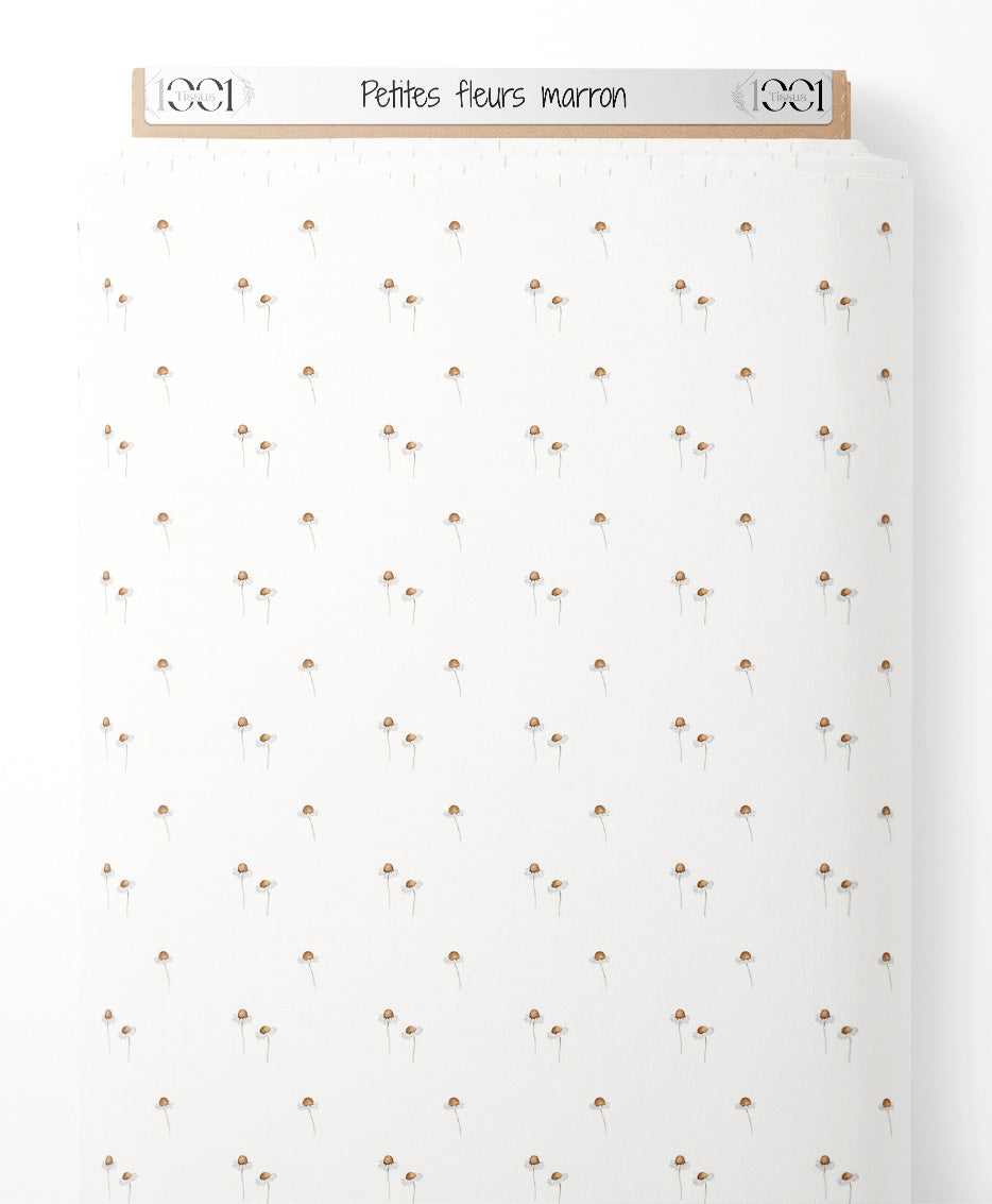 Tissu - Petites fleurs marron