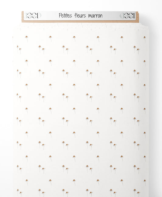 Tissu - Petites fleurs marron
