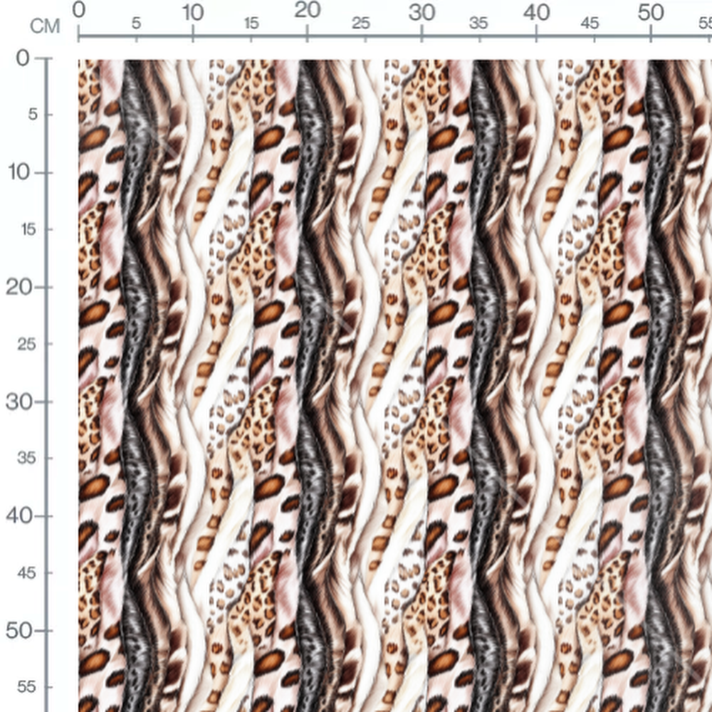 Tissu - leopard effet fourrure raye