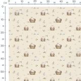 Tissu - Canards et paniers naturels