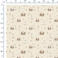 Tissu - Canards et paniers naturels