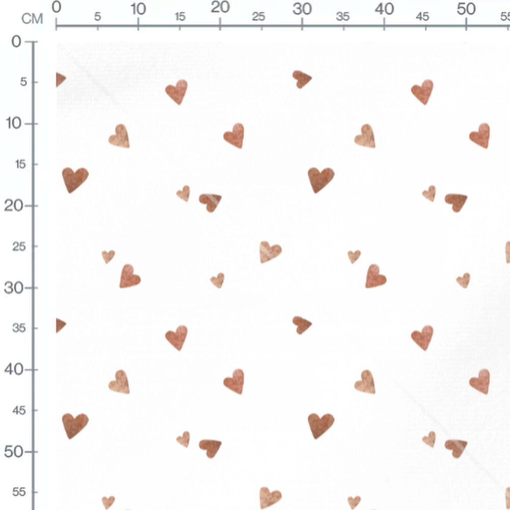 Tissu - Cœurs marron uniformes