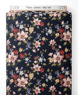 Tissu - Fleurs colorées sur fond noir