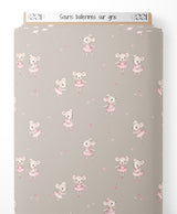Tissu - Souris ballerines sur gris