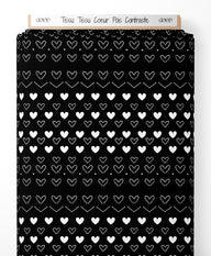 Tissu - Tissu Coeur Pois Contraste