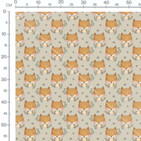 Tissu - Renards et feuillages