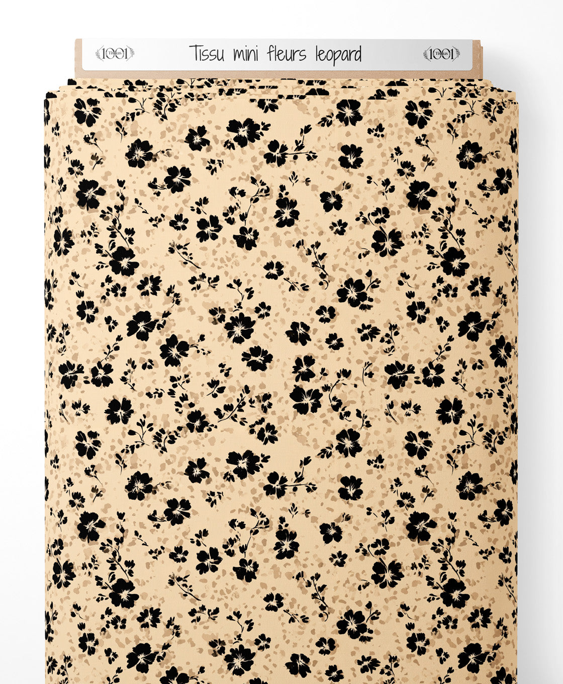 Tissu - mini fleurs leopard