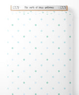 Tissu - Pois verts et bleus uniformes