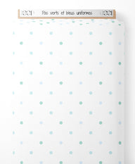 Tissu - Pois verts et bleus uniformes