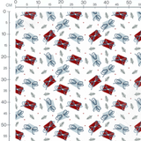 Tissu - Cadeaux rouges et bleus