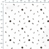 Tissu - Lunes noires sur blanc