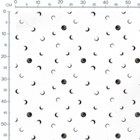Tissu - Lunes noires sur blanc