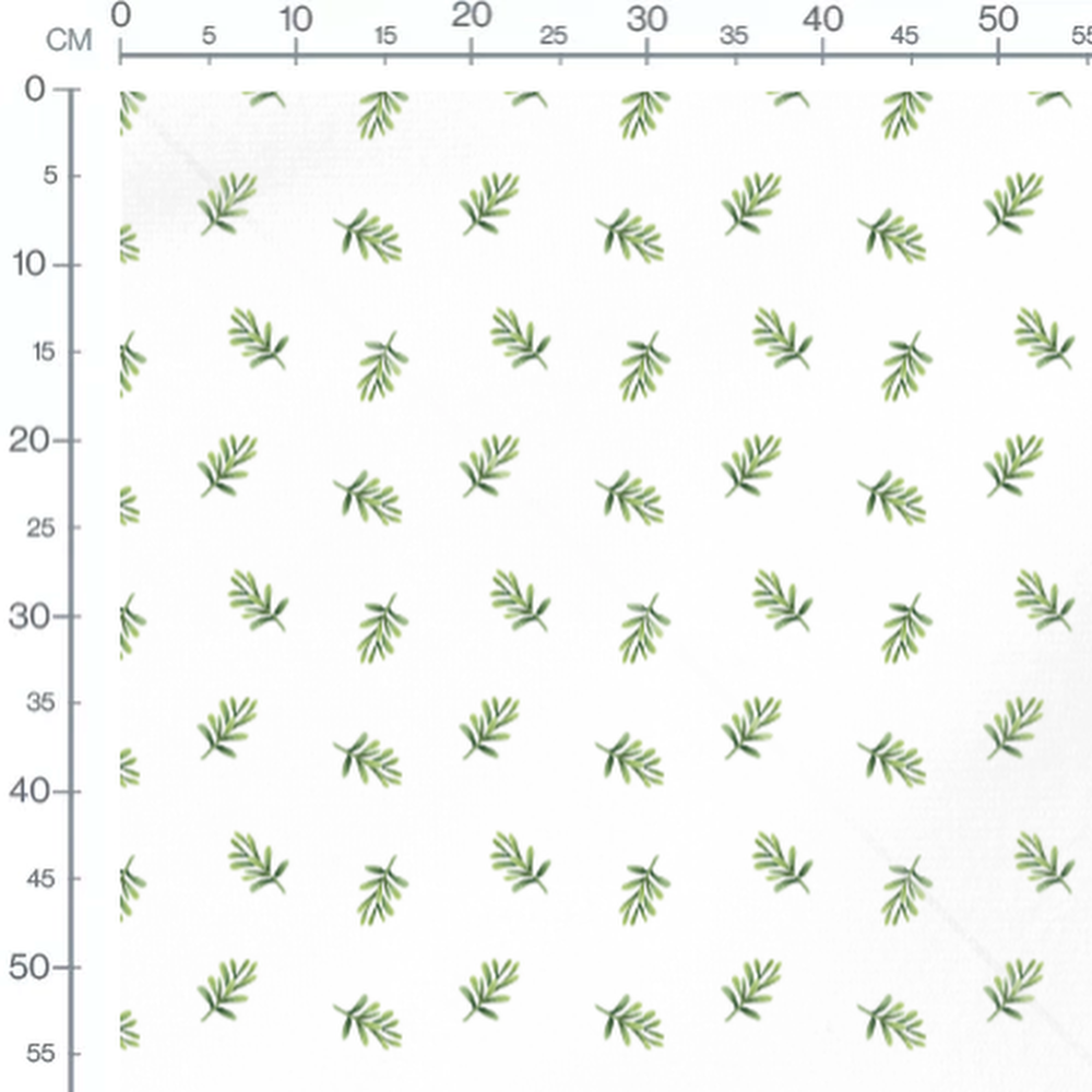 Tissu - Brindilles vertes aquarelle