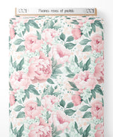 Tissu - Pivoines roses et pastels