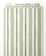 Tissu - Rayures vertes texturées